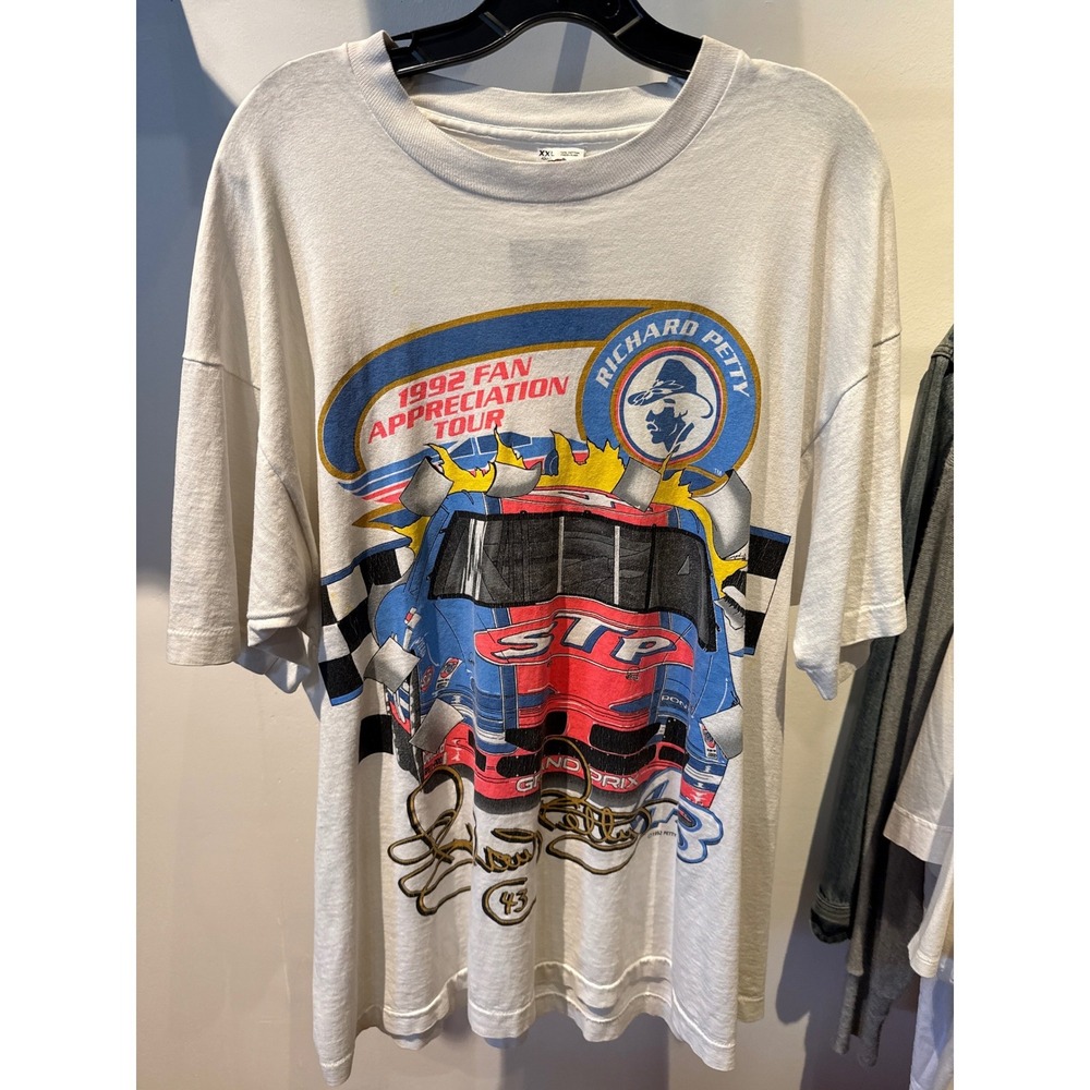 Vintage 1992 Richard Petty Fan Appreciation Tour T-Shirt Mens XXL White‎ NASCAR